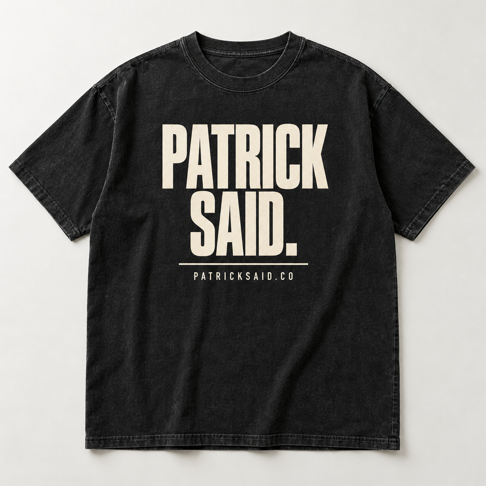 Washed black Patrick Said T-shirt design