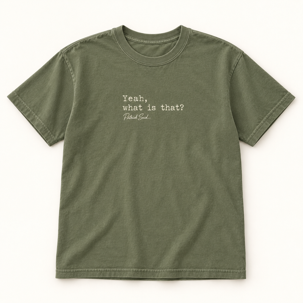 What Is That — Women's Relaxed Tee in Comfort Colors Sage — front design mockup